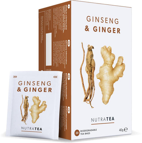 NutraTea Ginseng & Ginger - 20 Tea Bags - Greenlands Health Store