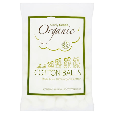 Organic Cotton Balls 100 Balls - Greenlands Health Store