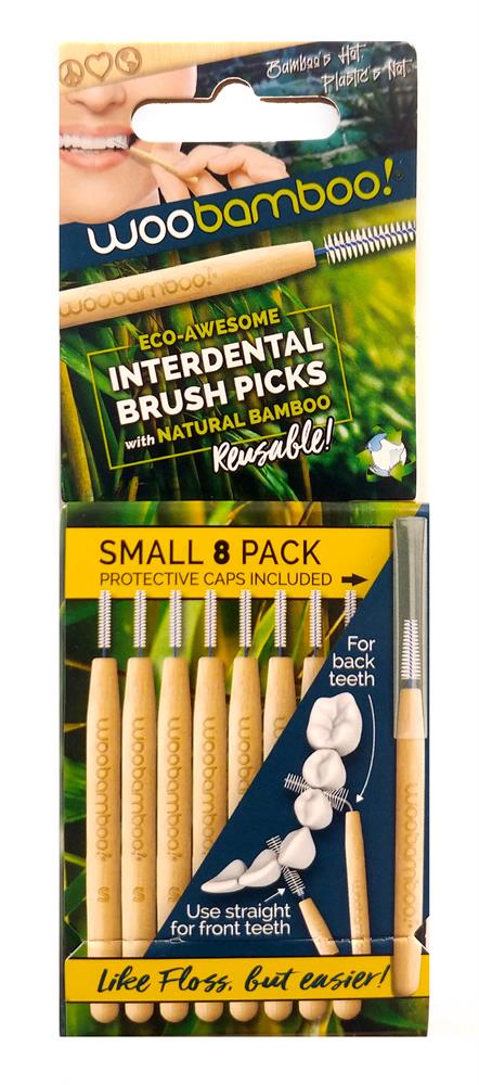 Bamboo Interdental Brush Picks - Small (8 pack) - Greenlands Health Store