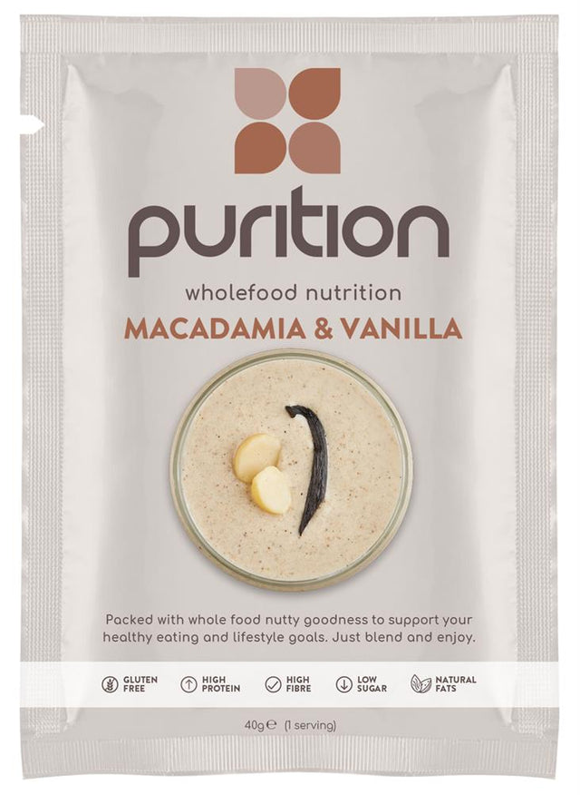 Purition Wholefood Nutrition Macadamia & Vanilla 40g - Greenlands Health Store