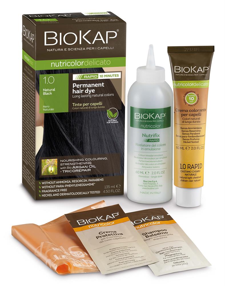 Natural Black 1.0 Rapid Permanent Hair Dye 140 ml - Greenlands Health Store
