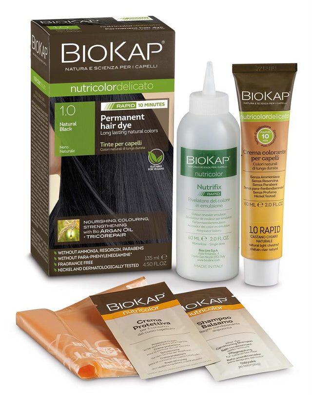 Natural Black 1.0 Rapid Permanent Hair Dye 140 ml - Greenlands Health Store