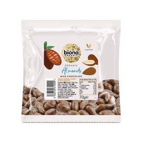 Organic Milk Chocolate covered Almonds 70g - Greenlands Health Store