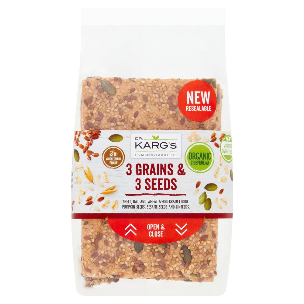 Organic Wholegrain 3 + 3 Crispbread 200g - Greenlands Health Store