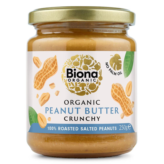 Organic Peanut Butter Crunchy With Salt 250g - Greenlands Health Store