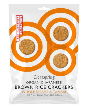Organic Rice Crackers - Whole Sesame 40g - Greenlands Health Store