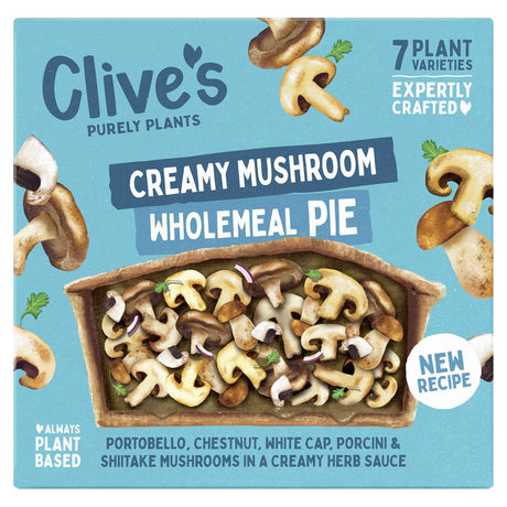 Clive's (Non Organic) Creamy Mushroom Wholemeal Pie 235g - Greenlands Health Store