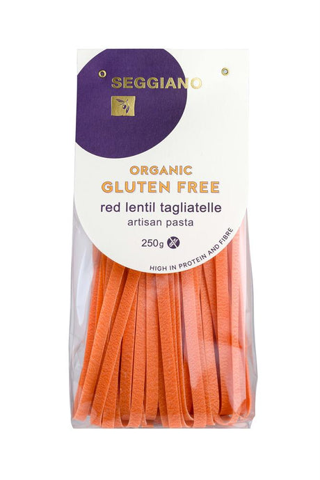 Seggiano Organic Gluten Free Red Lentil Tagliatelle 250g - Greenlands Health Store