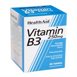 Vitamin B3 (Niacinamide) 250mg Prolonged Release - 90 Tablets - Greenlands Health Store