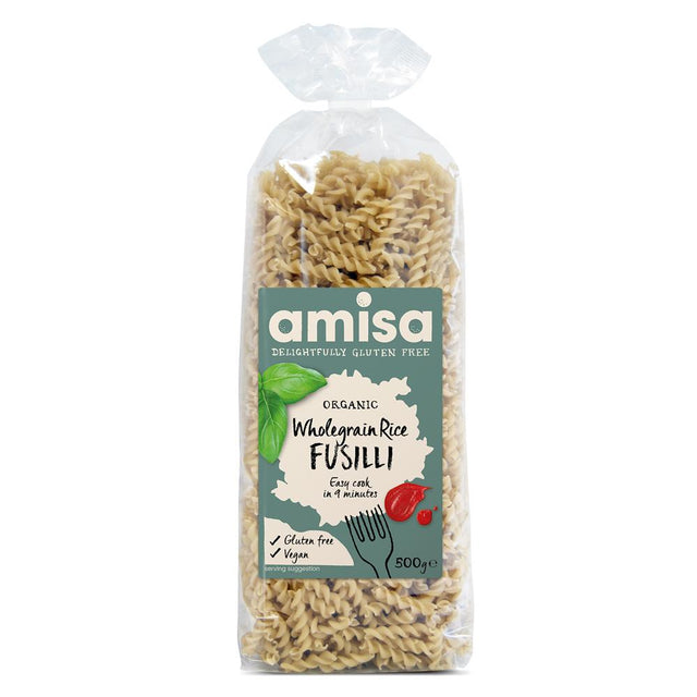 Organic & Gluten Free Wholegrain Rice Fusilli Pasta 500g - Greenlands Health Store