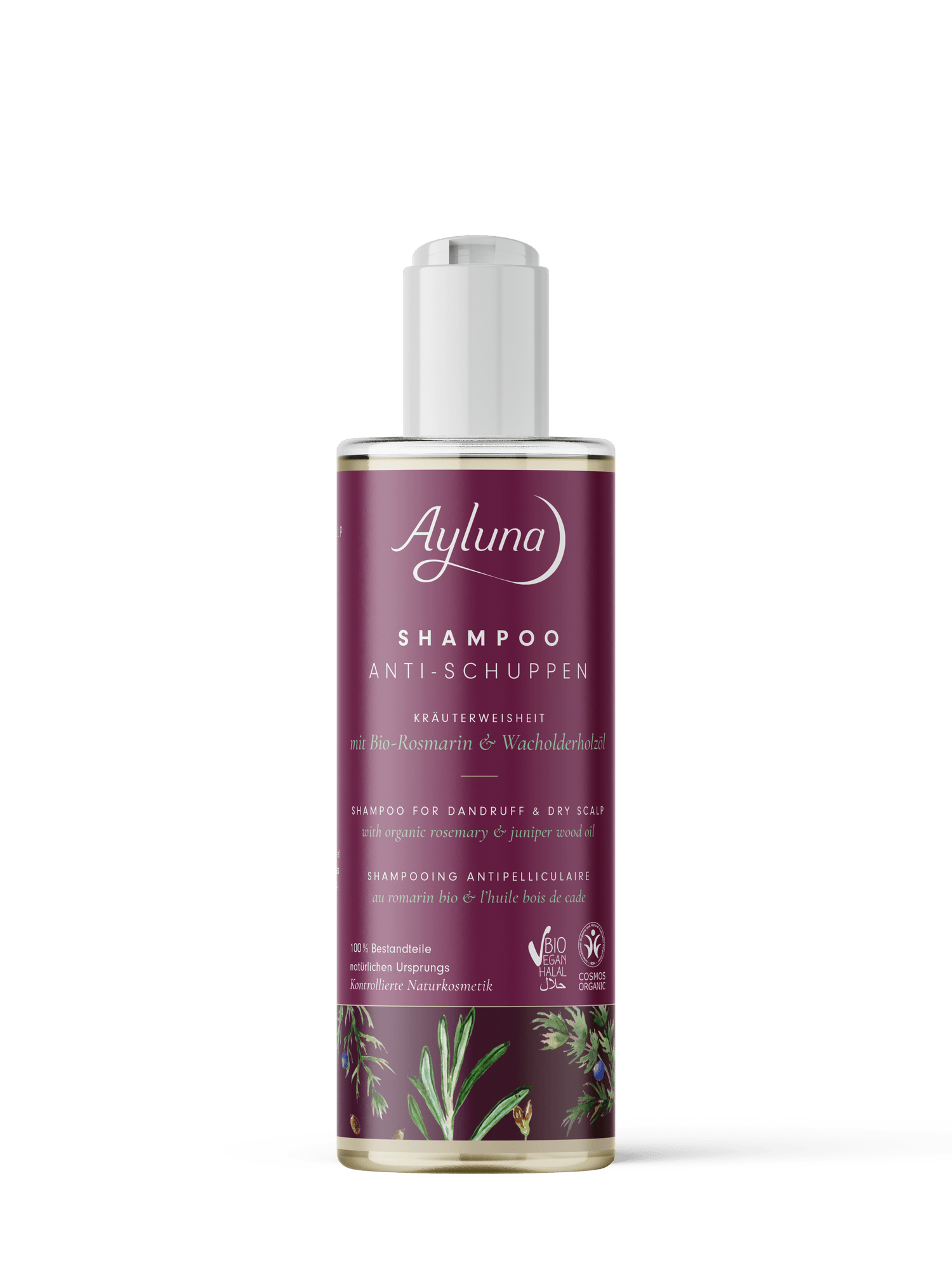 Ayluna Shampoo for Dandruff & Dry Scalp (with organic rosemary and juniper wood oil) - Greenlands Health Store