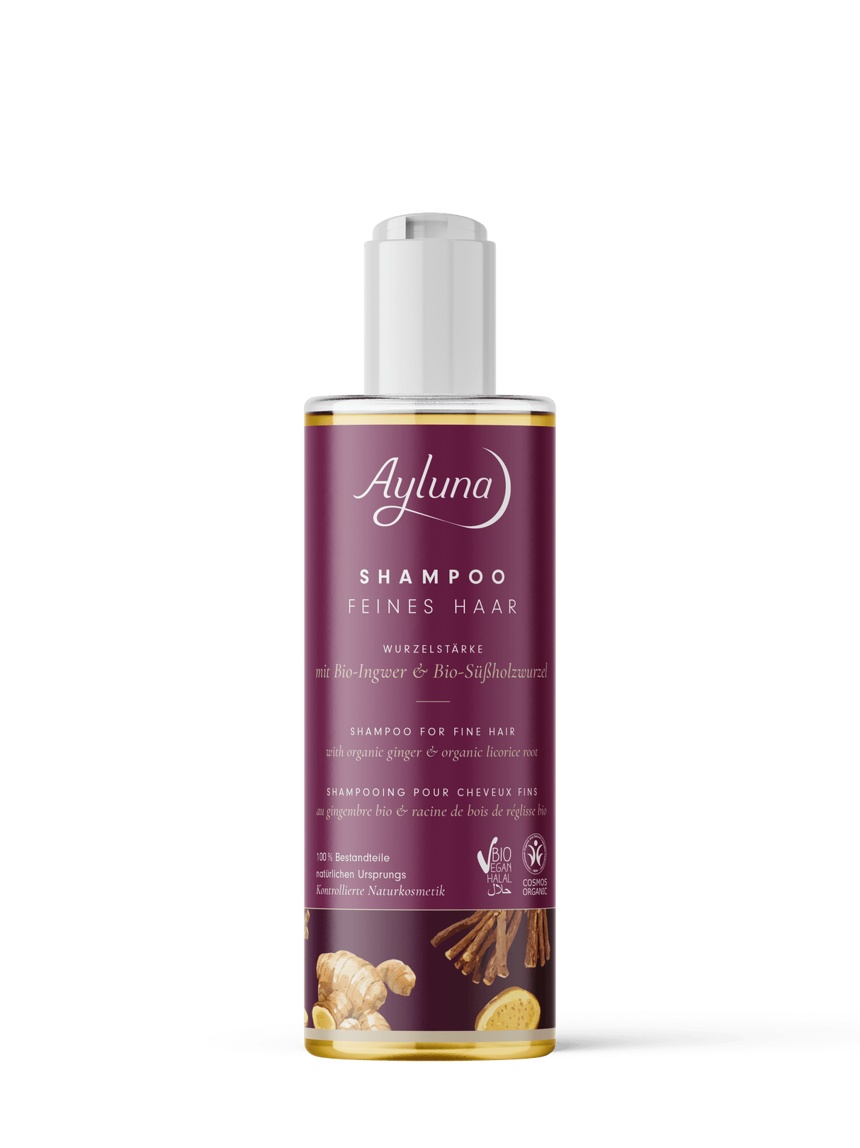 Ayluna Shampoo for Fine Hair (with organic ginger and organic licorice root) - Greenlands Health Store