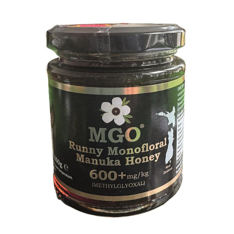 MGO Manuka Honey 600+Runny Monofloral 250g - Greenlands Health Store