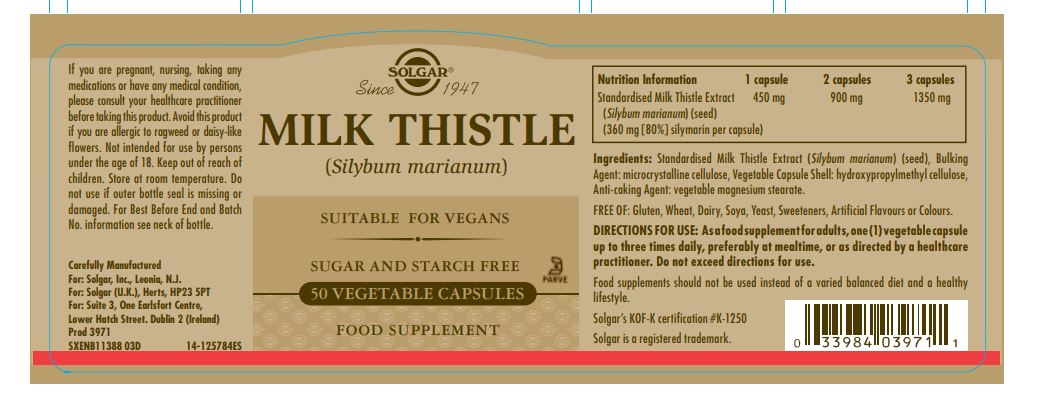 Solgar® Milk Thistle Vegetable Capsules - Greenlands Health Store