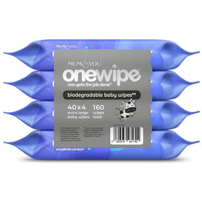 Onewipe Extra large big & thick biodegradable wipes (160 wipes) - Greenlands Health Store