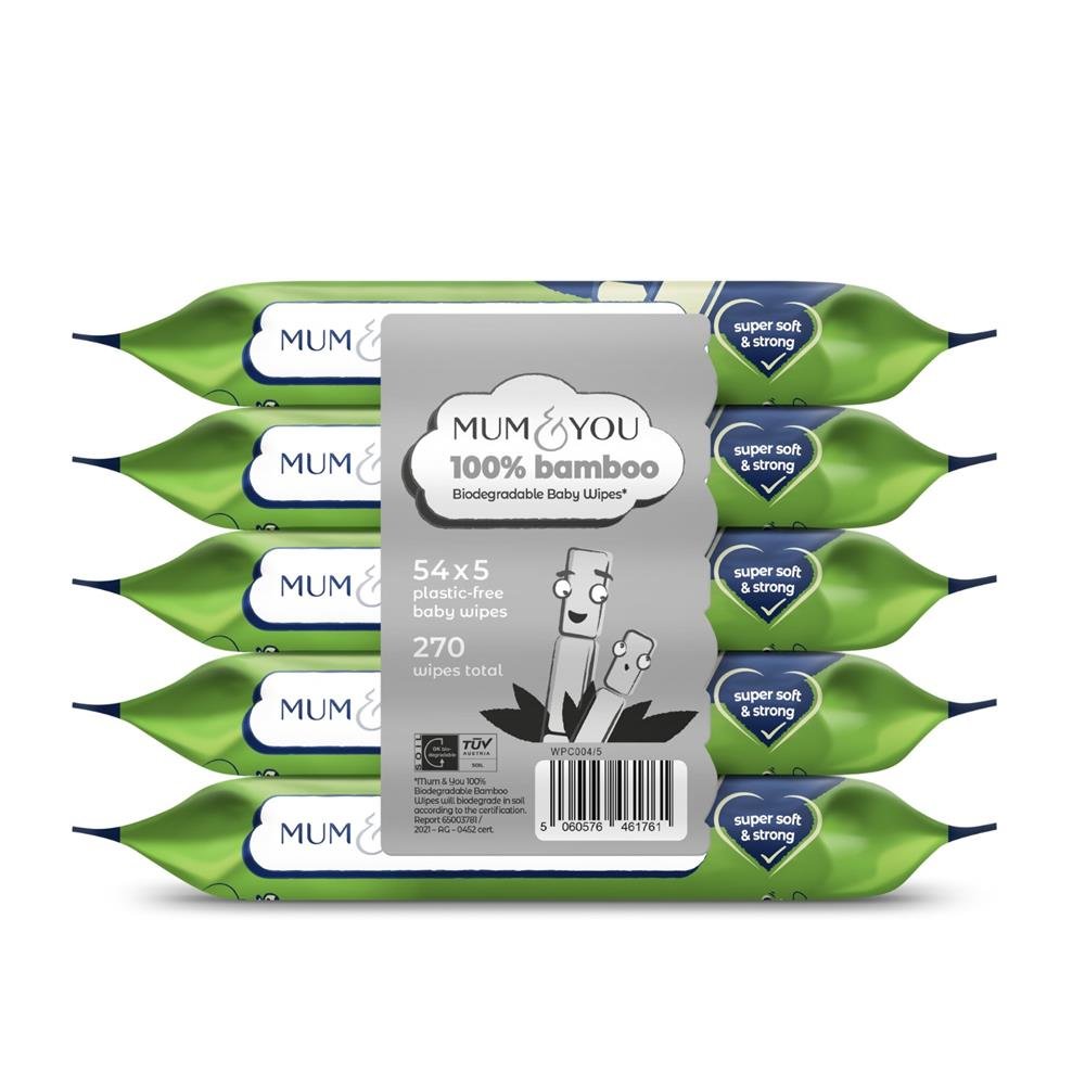 Mum & You Bamboo Wipes (270 wipes) - Greenlands Health Store