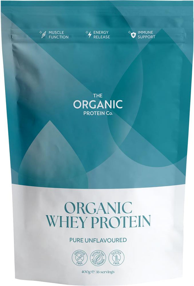 Organic Whey Protein Powder Pure Unflavoured 400g - Greenlands Health Store