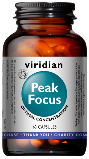 Viridian Organic Peak Focus - Greenlands Health Store