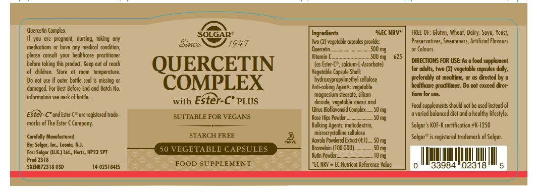 Solgar® Quercetin Complex with Ester-C Plus Vegetable Capsules - Greenlands Health Store