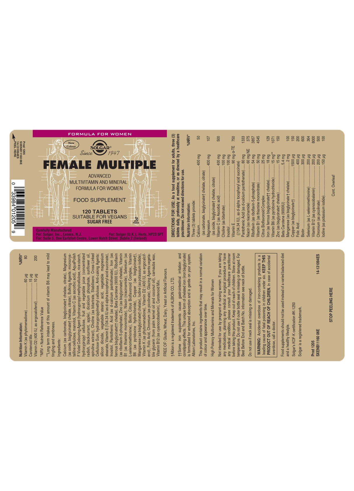 Solgar® Female Multiple Tablets - Greenlands Health Store