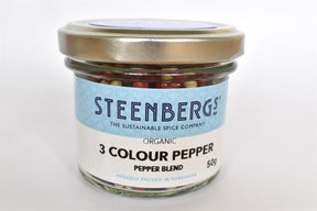 Steenbergs Organic 3 Colour Pepper - Black White and Pink Pepper 50g - Greenlands Health Store