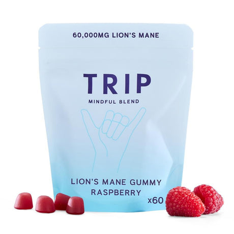 TRIP Raspberry Lions Mane Gummies x 60 - Greenlands Health Store