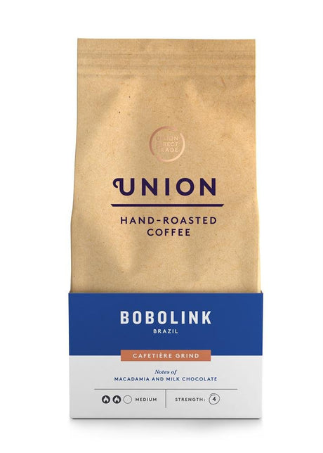 Union Hand - Roasted Coffee Bobolink Brazil - Cafetiere grind - Greenlands Health Store