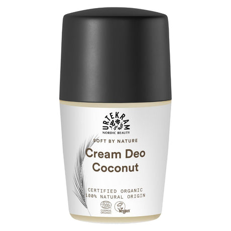 Urtekram Coconut Cream Deodorant Roll On 50ml. Organic - Greenlands Health Store