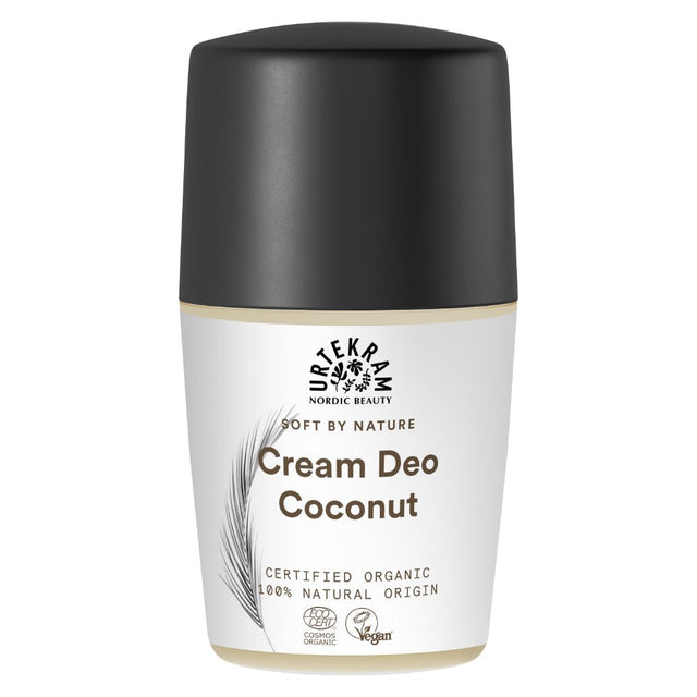Urtekram Coconut Cream Deodorant Roll On 50ml. Organic - Greenlands Health Store