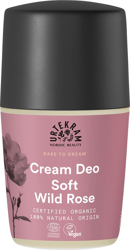 Urtekram Soft Wild Rose Deodorant Roll On 50ml. Organic - Greenlands Health Store