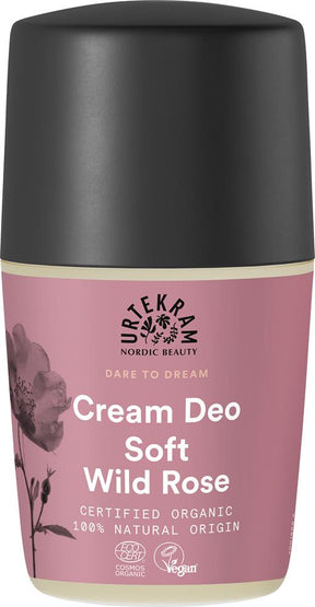Urtekram Soft Wild Rose Deodorant Roll On 50ml. Organic - Greenlands Health Store