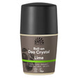 Urtekram Lime crystal Deodorant Roll On 50ml. Organic - Greenlands Health Store