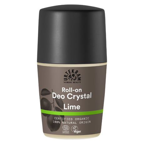 Urtekram Lime crystal Deodorant Roll On 50ml. Organic - Greenlands Health Store