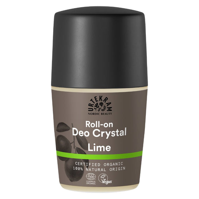 Urtekram Lime crystal Deodorant Roll On 50ml. Organic - Greenlands Health Store