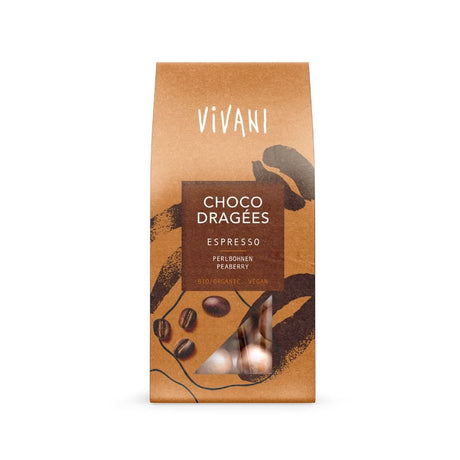 Vivani Choco Dragees Espresso 75g - Greenlands Health Store