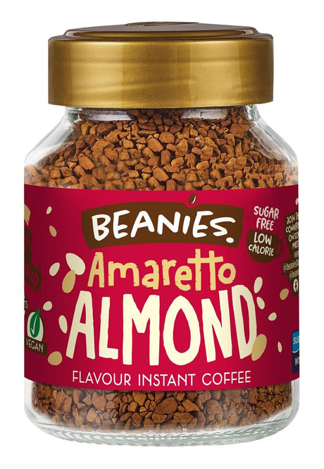 Beanies Amaretto Flavour Instant Coffee 50g - Greenlands Health Store