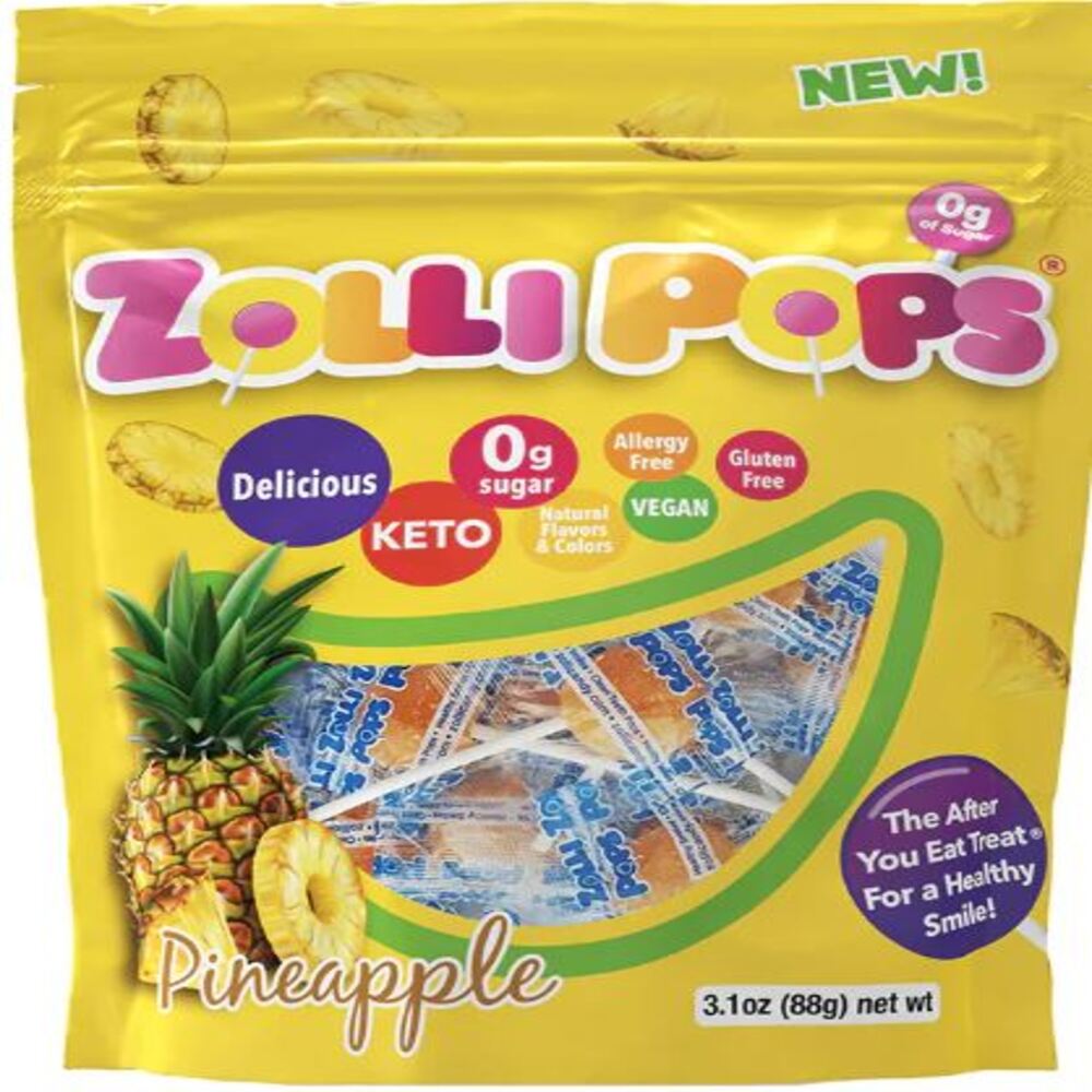 Pineapple Sugar Free Lollipop Pouch 80g - Greenlands Health Store