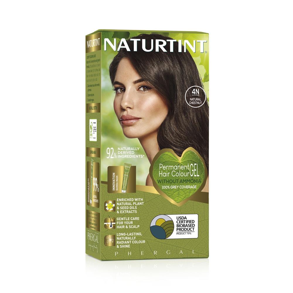 Permanent Hair Colourant Natural Chestnut 4N 170ml - Greenlands Health Store