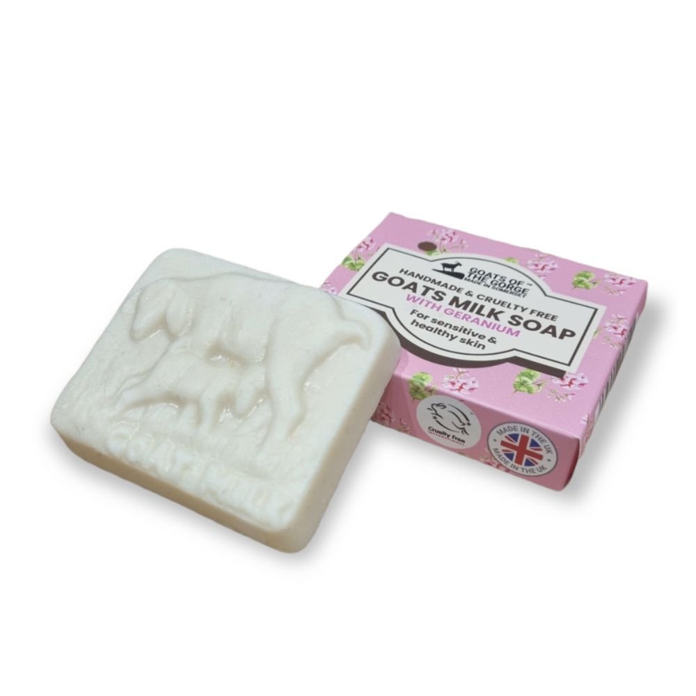Goats milk soap bar - 90g Geranium - Greenlands Health Store