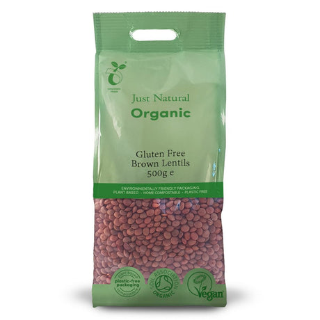 Organic Gluten Free Brown Lentils 500g - Greenlands Health Store