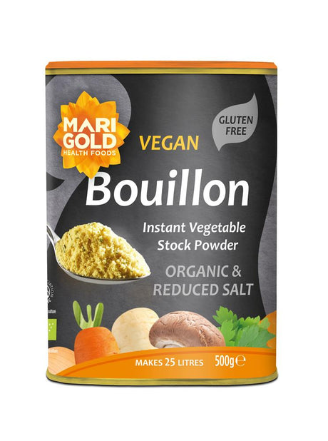 Marigold ORG Less Salt Veg Bouillon - Grey 500g - Greenlands Health Store
