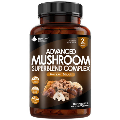 Blend Of 6 Mushroom Extracts Complex 120 Capsules - Greenlands Health Store