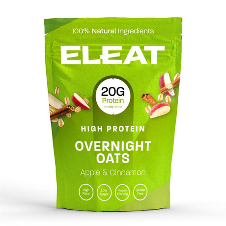 ELEAT Apple & Cinnamon Protein Overnight Oats - 400g Pouch - Greenlands Health Store