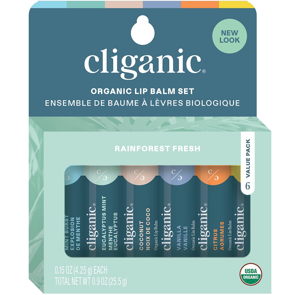 Cliganic Organic Lip Balm Set 6pk - Greenlands Health Store