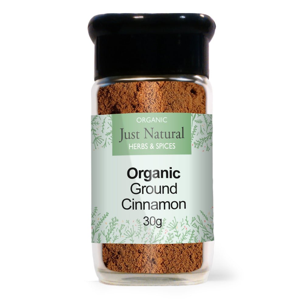 Organic Ground Ceylon Cinnamon (Glass Jar) 30g - Greenlands Health Store
