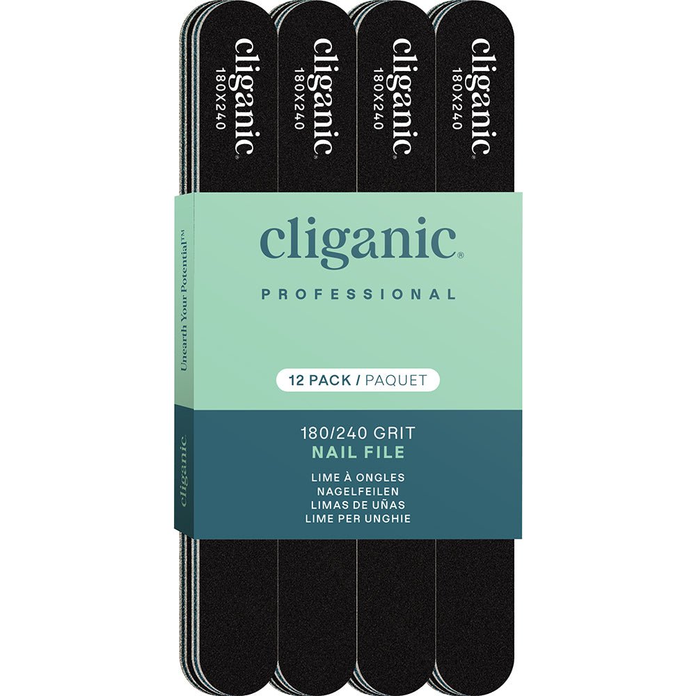 Cliganic 12 Pack Nail File Set: 180/240 Grit - Greenlands Health Store