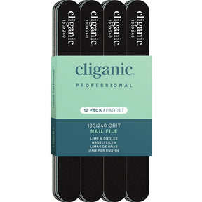 Cliganic 12 Pack Nail File Set: 180/240 Grit - Greenlands Health Store
