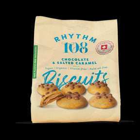 Swiss Vegan Chocolate & Salted Caramel Biscuit Share Bag 135g - Greenlands Health Store