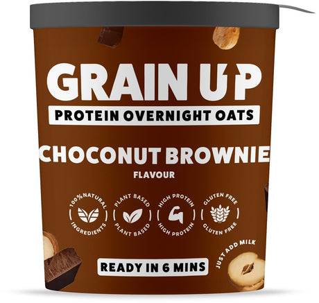 Grain UP Overnight Oats - Choconut Brownie Pot 60g - Greenlands Health Store
