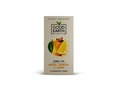 Good Earth Lemon Ginger & Turmeric 15 teabags - Greenlands Health Store